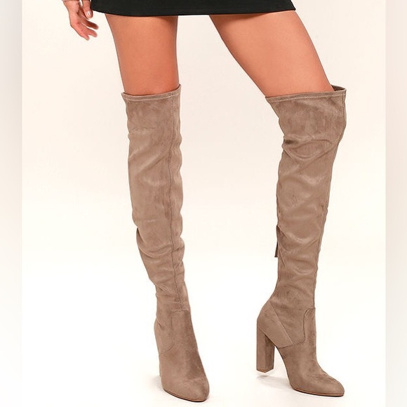 Size 9 | NWOT Steve Madden Emotions Taupe Suede Over the Knee Boots - Picture 1 of 9